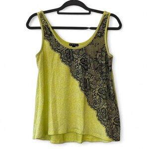 FANG Lime Green Camisole with Black Lace